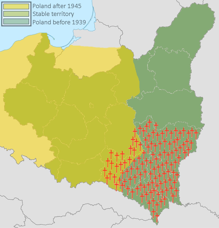 A map of Poland before the Second World War